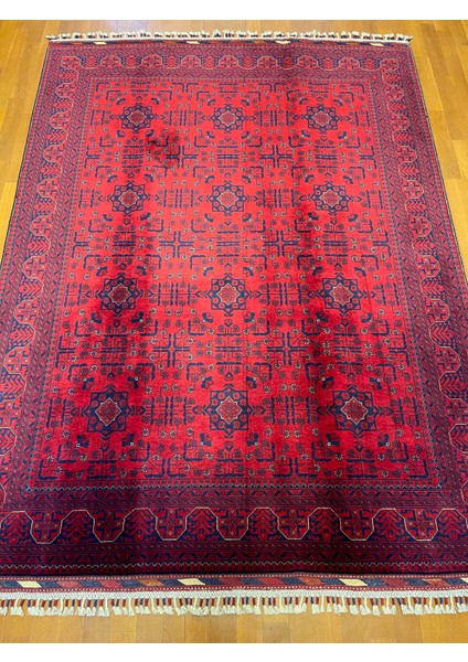 El Dokuma Afgan Halı Yıldız Desenli Ince Dokuma Bordo Renk 3 Metre Kare fiyatları