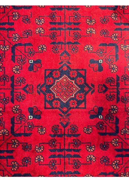 El Dokuma Afgan Halı Yıldız Desenli Ince Dokuma Bordo Renk 3 Metre Kare indirimleri