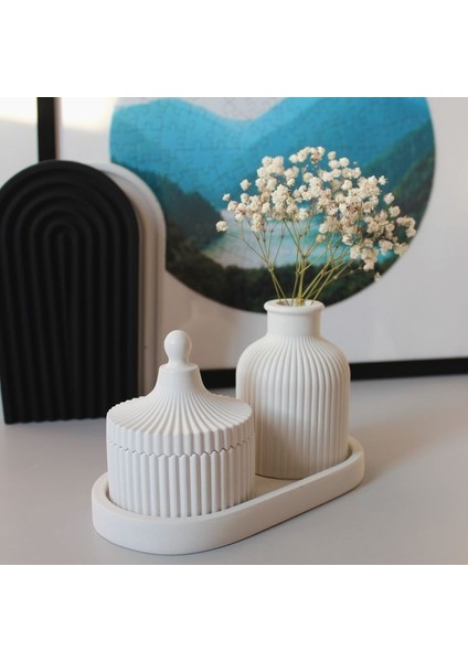 Mumlu 3'lü Dekoratif Vazo Set