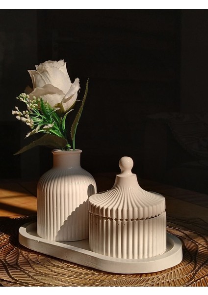 Mumlu 3'lü Dekoratif Vazo Set modelleri
