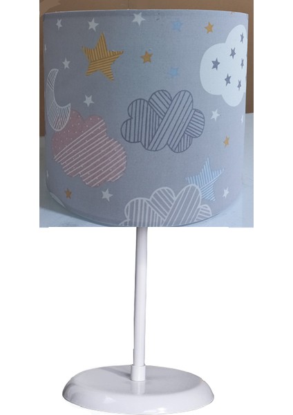 Gri Bulutlu 2.li Set M-813 Kumaş Kaplama Genç ve Çocuk Odası Avize ve Abajur Takımı modelleri