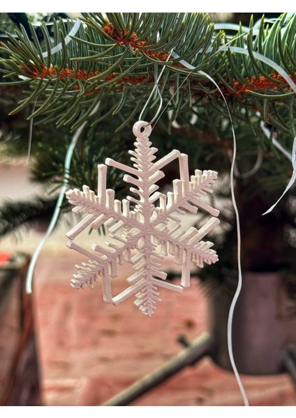 5 Adet Yılbaşı Ağacı Süsü Kar Tanesi modelleri