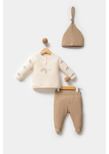 Cute Turtle %100 Organik Pamuk Waffle Kumaş Bebek 2'li Takım