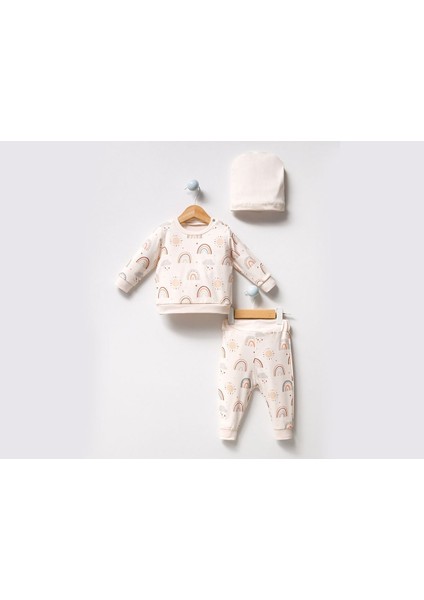 Gökkuşağı Baskılı Omuzdan Patlı 2li Takım