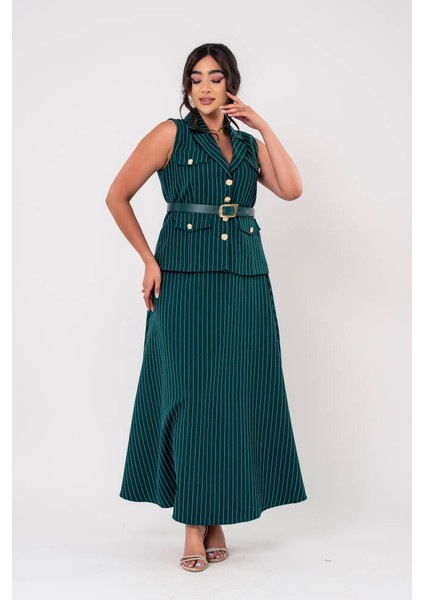 Cep Detaylı Düğme Aksesurlı Yelek Etek Takım TKM16065 indirimleri