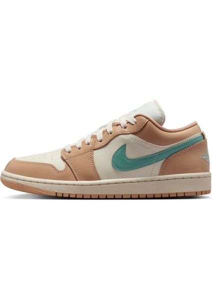 Air Jordan 1 Low Leather Sneaker Unisex Hakiki Deri Günlük Spor Ayakkabı Krem