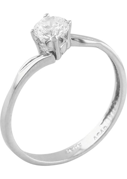 14 Ayar Altın Tektaş Yüzük - 0198871