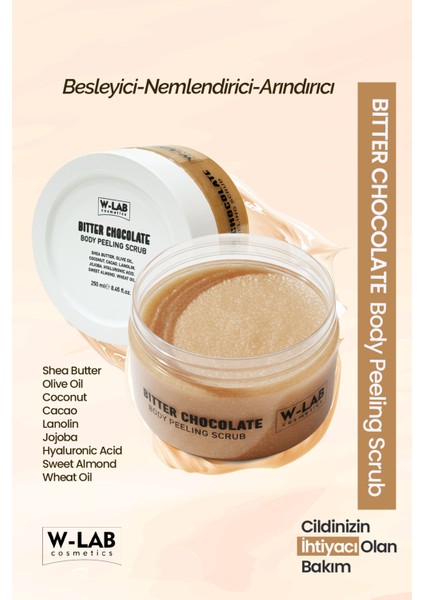 Kozmetik Bitter Chocolate Body Peeling Scrub 250 ml