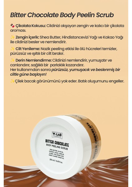 Kozmetik Bitter Chocolate Body Peeling Scrub 250 ml modelleri