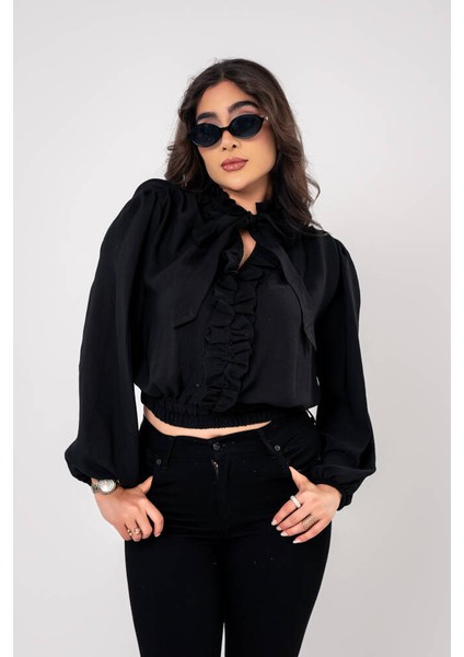 Kol Ve Bel Lastik Bağlama Detaylı Bluz BLZ630 indirimleri