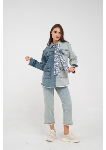 Çift Renk Basıc Kol Aksesurlı Cep Detaylı Paça Püskül Pantolon Gömlek Takım TKM16019 indirimleri