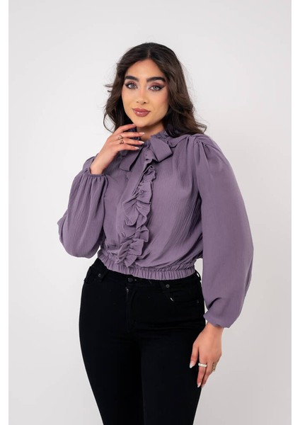 Kol Ve Bel Lastik Bağlama Detaylı Bluz BLZ630 indirimleri