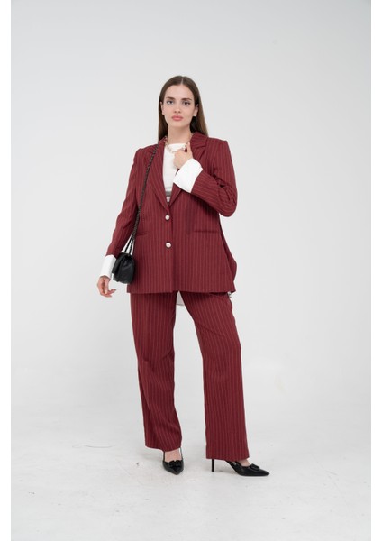 Asmetrik Kesim Gömlek Deteylı Blazer Ceket Pantolon Takım TKM08013 indirimleri