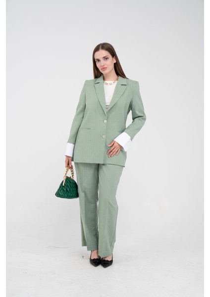 Asmetrik Kesim Gömlek Deteylı Blazer Ceket Pantolon Takım TKM08013 indirimleri