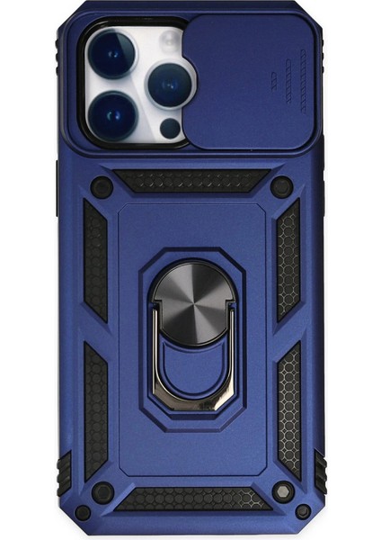 Iphone 14 Kılıf Pars Yüzüklü Silikon - Lacivert