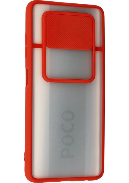 Pocophone X3 Kılıf Palm Buzlu Kamera Sürgülü Silikon - Kırmızı modelleri