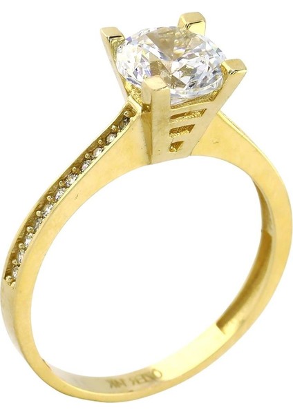 14 Ayar Altın Tektaş Yüzük - 0201159