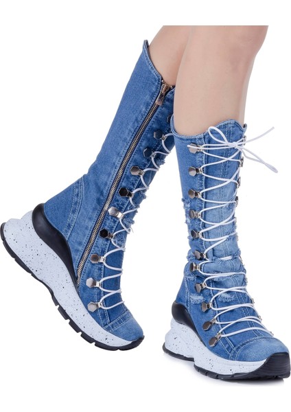 /kot Bot, Kadın Kot Ayakkabılar, Modern Botlar, Platform Kot Botlar / Mavi Renk Kot Çizme /doğum Günü Hediyesi fiyatları
