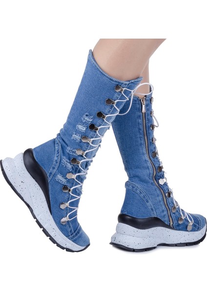/kot Bot, Kadın Kot Ayakkabılar, Modern Botlar, Platform Kot Botlar / Mavi Renk Kot Çizme /doğum Günü Hediyesi modelleri