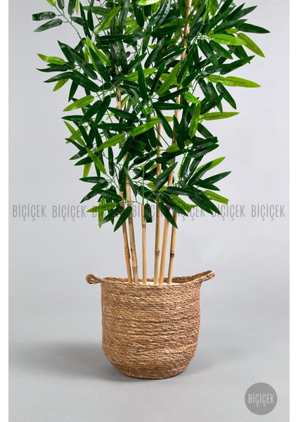 Yapay Bambu Ağacı 6 Dallı 150 cm Yoğun Yapraklı Hasır Saksı1 modelleri