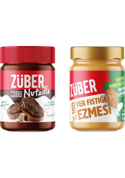 Nutzilla Fındık Kreması + Fıstık Ezmesi