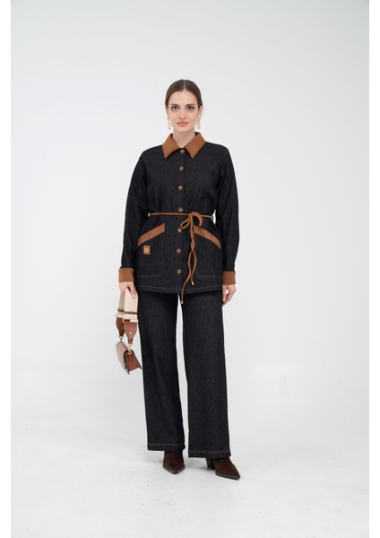 Tokalı Kemer Detaylı Çift Parça Kadın Takım 1755