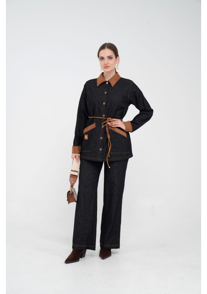 Tokalı Kemer Detaylı Çift Parça Kadın Takım 1755