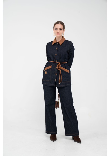 Tokalı Kemer Detaylı Çift Parça Kadın Takım 1755