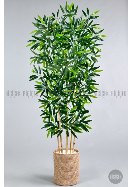 Yapay Bambu Ağacı 6 Dallı 150 cm Yoğun Yapraklı Jüt Saksıda fiyatları
