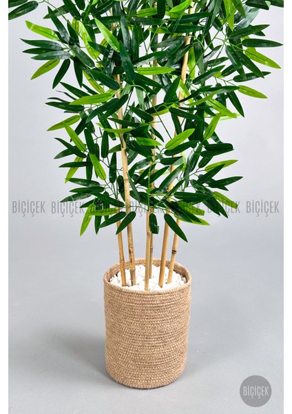 Yapay Bambu Ağacı 6 Dallı 150 cm Yoğun Yapraklı Jüt Saksıda indirimleri