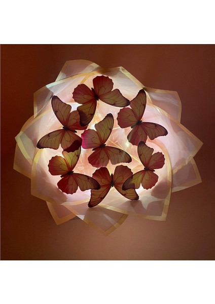 7'li Pembe Kelebek Led’li Dekoratif Buket