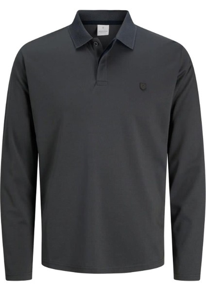 Jprccrodney Ls Polo Yaka Koyu Gri Erkek Sweat Shirt 12259645