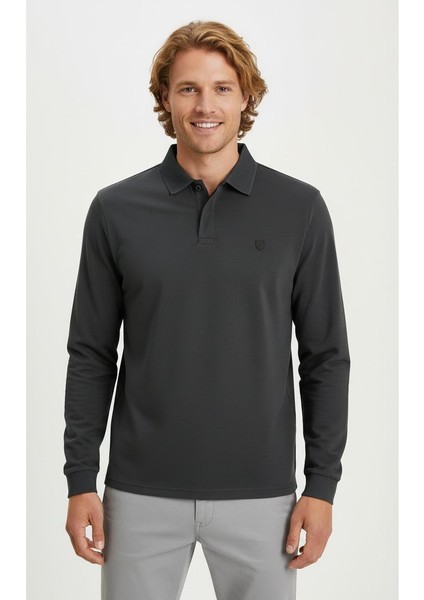 Jprccrodney Ls Polo Yaka Koyu Gri Erkek Sweat Shirt 12259645 fiyatları