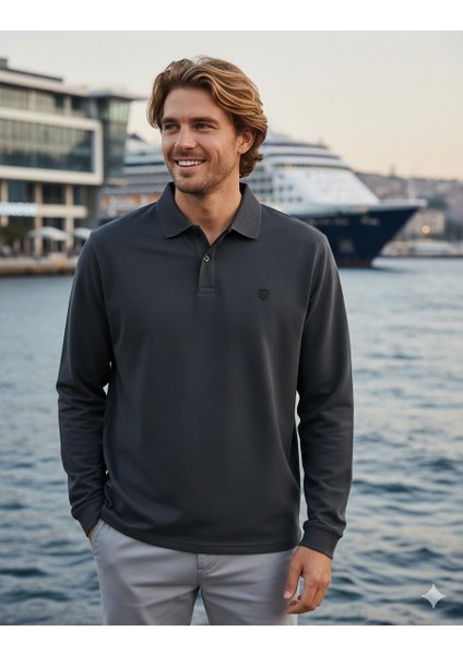 Jprccrodney Ls Polo Yaka Koyu Gri Erkek Sweat Shirt 12259645 fırsatları