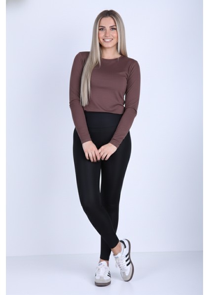 Kadın Şardonlu Yüksek Bel Dalgıç Kumaş Tayt fiyatları