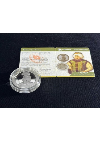 Iv. Mehmed – Osmanlı Padişahları Serisi No:19 Gümüş Hatıra Sikkesi (Darphane, 925 Ayar, Proof)