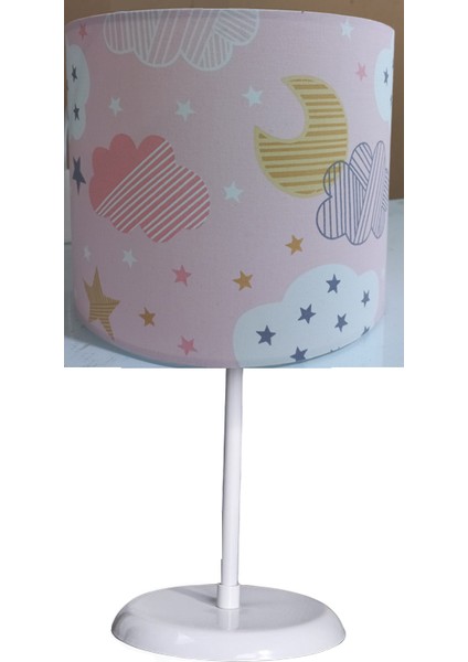 Pembe Bulutlu 2.li Set M-812 Kumaş Kaplama Genç ve Çocuk Odası Avize ve Abajur Takımı modelleri