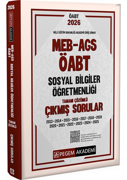 2026 MEB AGS ÖABT Sosyal Bilgiler Öğretmenliği Tamamı Çözümlü Çık