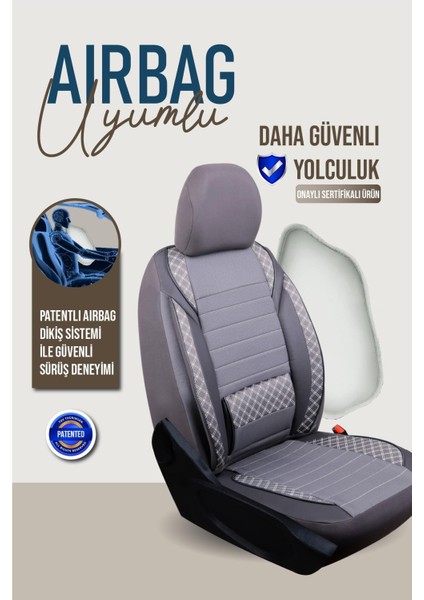 Toyota Corollla Eski Uyumlu Lüx Bel Destekli Yarı Deri Oto Koltuk Kılıfı Mars Series Füme Renk Aldys indirimleri