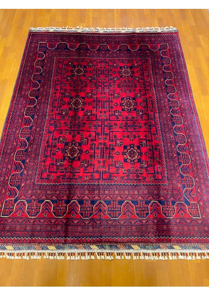 El Dokuma Afgan Halı Yıldız Desenli Bordo Renk 3 Metre Kare modelleri