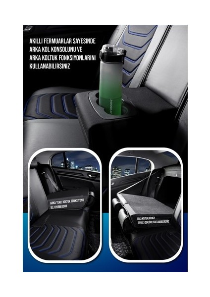 Aldysm Land Rover Freelander Uyumlu Lüx Deri Oto Koltuk Kılıfı Ön Arka Takım Sports Model Siyah Mavi indirimleri