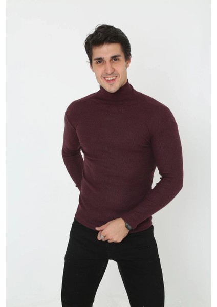 Erkek Tam Boğazlı Fitilli Likrali Koşkorse Badi - Bordo fiyatları