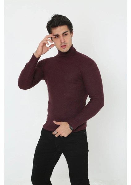 Erkek Tam Boğazlı Fitilli Likrali Koşkorse Badi - Bordo fırsatları