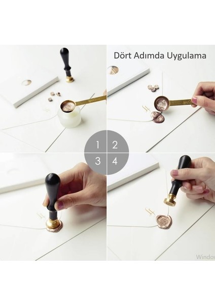 Mektup Damga Mührü 3D Kabartma Oval Gül 30Mühür Mum Eritme Kaşık