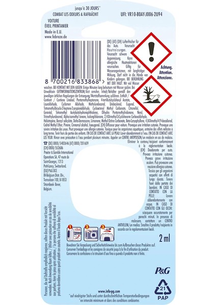 Araba Kokusu Lenor Aprilfrisch Oto Koku Klips 2 ml – Kötü Kokulara Son, 30 Gün Ferahlık fiyatları