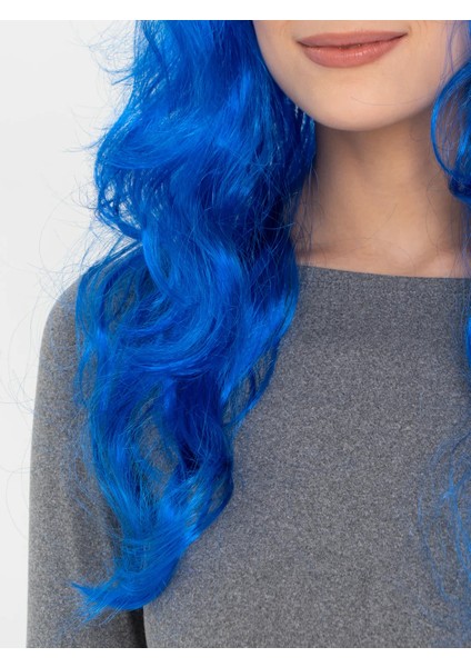 Mavi Renk Uzun Dalgalı Parti Peruğu (5314) modelleri