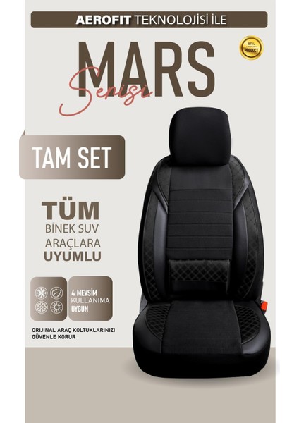 Jeep Comander Uyumlu Lüx Bel Destekli Yarı Deri Oto Koltuk Kılıfı Mars Series Siyah Renk Aldys fiyatları