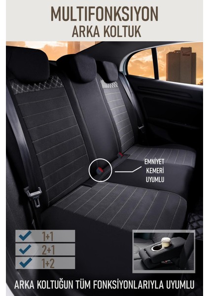 Toyota Corollla Eski Uyumlu Lüx Bel Destekli Yarı Deri Oto Koltuk Kılıfı Siyah Beyaz Renk Aldys indirimleri