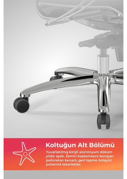 Samurai Ergonomik Koltuk | Bel Destekli, Tekerlekli, Krom Ayaklı, Siyah, Fileli Yönetici Koltuğu -5.2.1.49 fırsatları