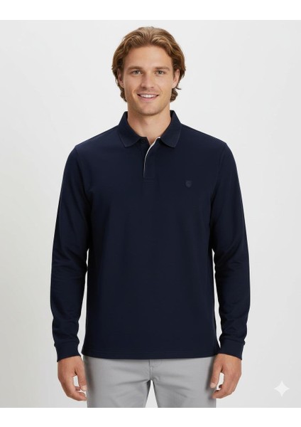 Jprccrodney Ls Polo Yaka Lacivert Erkek Sweat Shirt 12259645